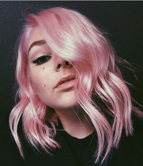 Medium Pink Hair For Women