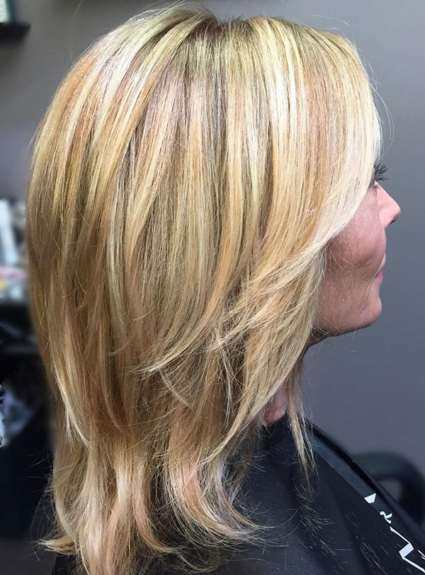 Medium Layered Blonde Cut